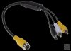 Adapt�r 4pin samec / Cinch audio-video-power samec