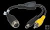 Adapt�r 4pin samec / Cinch video-power samec